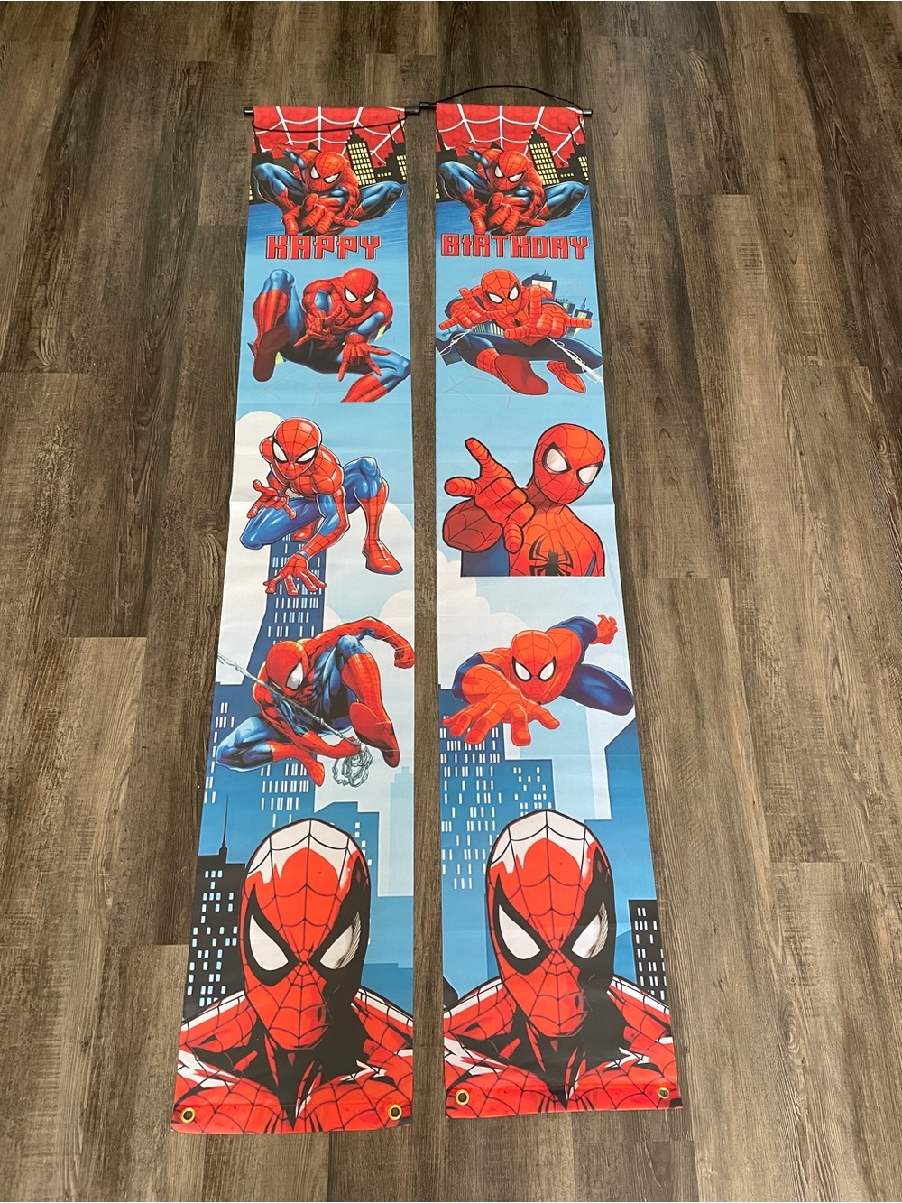 Large Spider-Man Kids Birthday Banners - Red & Blue Birthday Decoration